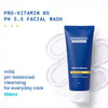 DERMDOC Pro-Vitamin B5 pH 5.5 Gentle Facial Wash | 100% Soap-Free | pH 5.5 Hydrating Face wash | 4% Niacinamide & Pentavitin | Non-Stripping Hydrating Face Wash for All Skin Types| Perfect for Sensitive Skin | 100 ml