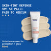 DermDoc Skin Tint Defense Brightening Tinted Sunscreen SPF 50 PA+++ | Fair to Medium Skin | 3% Niacinamide | Light Coverage Natural Finish | Evens Tone & Adds Glow | Broad Spectrum | Weightless Non-Sticky | 50 ml