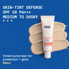 DermDoc Skin Tint Defense Brightening Tinted Sunscreen SPF 50 PA+++ | Medium to Dusky Skin | 3% Niacinamide | Light Coverage Natural Finish | Evens Tone & Adds Glow | Broad Spectrum | Weightless Non-Sticky | 50 ml