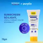 DERMDOC SPF 30 Ultra Light SPF Daily Glow Sunscreen (70 gm) | 50 gm + Extra 20g Free | Face Sunscreen | Lightweight | Non-Greasy | 0 White Cast | Oily Skin Friendly | Sunblock | PA+++ | Non-Comedogenic