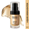 FACES CANADA 3 in 1 Liquid Highlighter - Gold 01 15 ml | Primer | Highlighter | Strobe Serum | Luminous Finish | Lightweight Formula | Hydrating | Long Lasting Glow | Easily Blendable