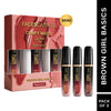 FACES CANADA Comfy Matte Wow Mini Liquid Lipstick - Brown Girl Basics (2 ml x 3) | Choco Couture + Mauve Majesty + Maroon Maven | One Swipe Application | Highly Pigmented | Comfortable Wear | Long Lasting | Pack of 3