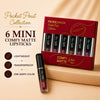 Faces Canada Comfy Matte Wow Mini Liquid Lipstick Kit |Pack of 6 | Pocket Pout Collection | Lightweight Soft Matte Finish | One Swipe Color Payoff | Transferproof Formula
