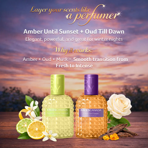 FACES CANADA STAY Amber Until Sunset Eau de Parfum Mini for Women 20 ml | Long-Lasting Oriental Ambery Vanilla Perfume with Bergamot Amber Vanilla & Musk | Warm Day-to-Night Scent | Premium Fragrance