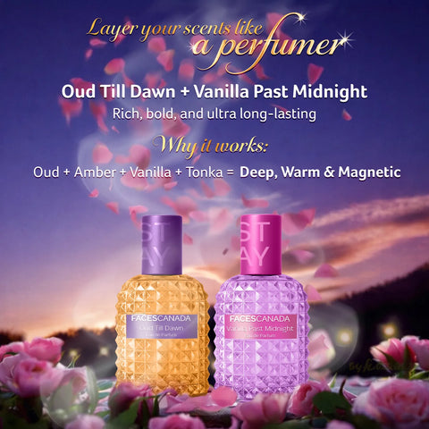FACES CANADA STAY Oud Till Dawn Eau de Parfum Mini for Women 20 ml | Long-Lasting Perfume with Oud Rose & Amber | Bold Woody Scent| Gifts for Women | Premium Fragrance