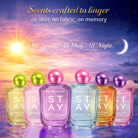 FACES CANADA STAY Sugar After Dusk Eau de Parfum for Women 50 ml | Long-Lasting Sweet Berry Floral Perfume with Raspberry Strawberry Violet & Praline | Gifts for Women | Premium Fragrance