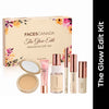 Faces Canada The Glow Edit: Bestsellers Gift Set, Pack of 6 | Makeup Gift Set | Natural Compact 10 gm, Mascara 5ml, Shimmer Setting Spray 30 ml, Black Kajal 0.3 gm, Rose Gold Strobe Cream 10 gm, Toffee Drizzle Lipstick 4.5 gm