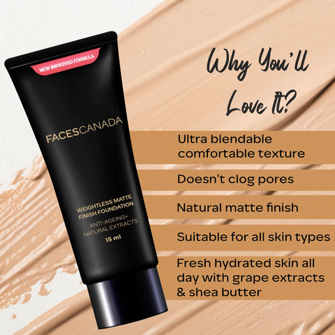 FACES CANADA Weightless Matte Finish Foundation - Beige 15 ml