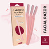 Carmesi Facial Razor for Women - For Instant & Painless Hair Removal (Eyebrows Upper Lip Forehead Peach Fuzz Chin Sideburns) - Pack of 3