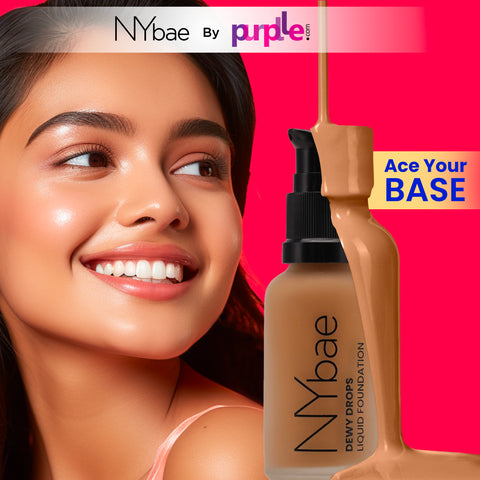 NY Bae Dewy Drops Foundation| Natural Finish | Everyday Glow |Lightweight Concealer | Moisturising - Freddo 04 (30 ml)