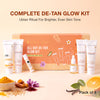 Good Vibes All Day De-Tan Glow Kit | Ubtan for Instant Glow & De-Tan Care kit | for Bright Even & Tan-Free Skin | SPF 50 Sun Protection | Complete Daily Ubtan Ritual| All Skin Types Pack of 6
