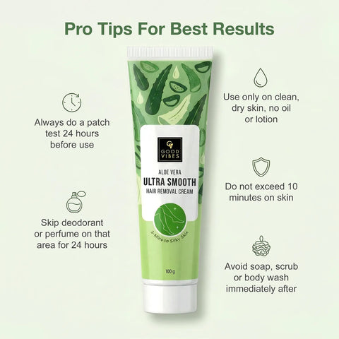 Good Vibes Aloe Vera Ultra Smooth Hair Removal Cream - 100 gm