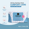 Good Vibes Comfort Care All Day Sanitary Pads | Ultra Thin & Flexible | Cottony Soft Topsheet | Rash-Free & Breathable | Side Leak Protection | Perfume-Free Pads for Women | Medium Flow | Size L | Pack of 20
