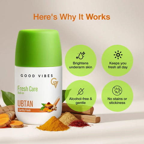 Good Vibes Fresh Care Ubtan Underarm Roll On – Earthy Fresh - 50ml