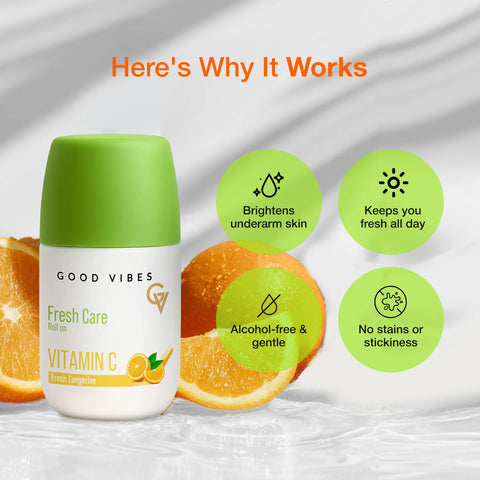 Good Vibes Fresh Care Vitamin C Underarm Roll On – Fresh Tangerine – 50 ml