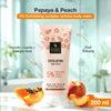 Good Vibes Peach & Papaya AHA BHA Exfoliating Body Wash | 5% Brightening Complex | with Glycolic Lactic & Salicylic Acid | Smoothens Rough Skin | Removes Dead Skin Build-Up | Soft & Glowing Skin | 200 ml