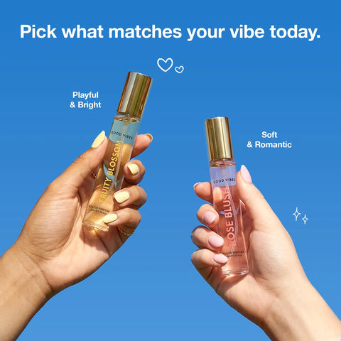Good Vibes Floral Play Signature Perfume Duo Gift Set | Fruity Blossom & Rose Blush Eau De Parfum | Long Lasting Mini Perfume Duo | Travel Size Fragrance Combo | Up to 10 Hours Wear | For Women | 15 ml x 2 Pack of 2
