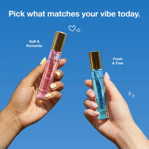 Good Vibes Soft Freshness Signature Perfume Duo Gift Set | Rose Blush & Aqua Breeze Perfume | Long Lasting Mini Perfume Duo | Travel Size Fragrance Combo | Up to 10 Hours Wear | For Women | 15 ml x 2