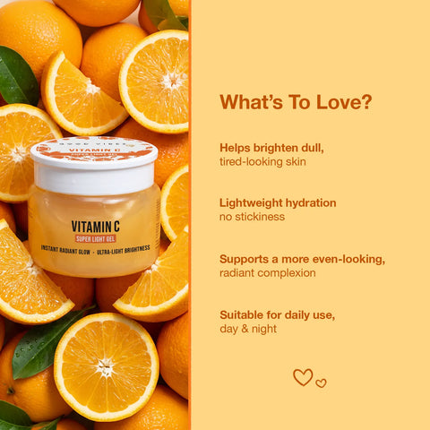 Good Vibes Vitamin C Super Light Gel Moisturiser | 6% Hydration Complex + Vitamin C + Niacinamide | Oil-Free Gel Moisturiser | Lightweight Hydration for Bright & Even-Looking Skin | Non-Sticky & Fast-Absorbing | 120 gm
