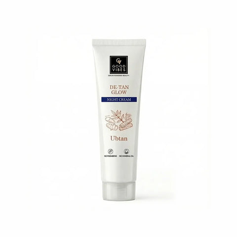 Good Vibes Ubtan De-Tan Glow Night Cream With Serum-Powered Beauty (30 gm)