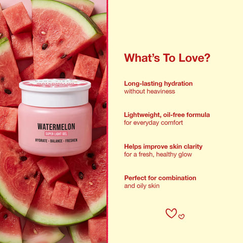 Good Vibes Watermelon Super Light Gel Moisturiser | 6% Hydration Complex + 1% Niacinamide | Oil-Free Gel Moisturiser | Lightweight Hydration for Oily & Combination Skin | Non-Sticky & Fast-Absorbing | 120 gm