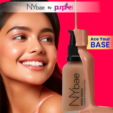 NY Bae Dewy Drops Foundation - Macchiato 03 (30 ml) | Wheatish Skin | Warm Undertone | Full Coverage | Long Lasting | Non-Transfer
