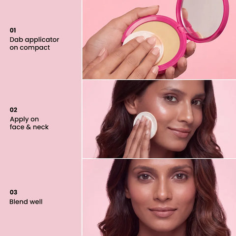 Nybae All I Need Wet & Dry Compact Powder- Dusky 03 |Lightweight & Blendable | Matte Finish | Wet & Dry Compact Use | Long-Lasting Oil Control & Coverage | Perfect for Daily Wear | 9 gm