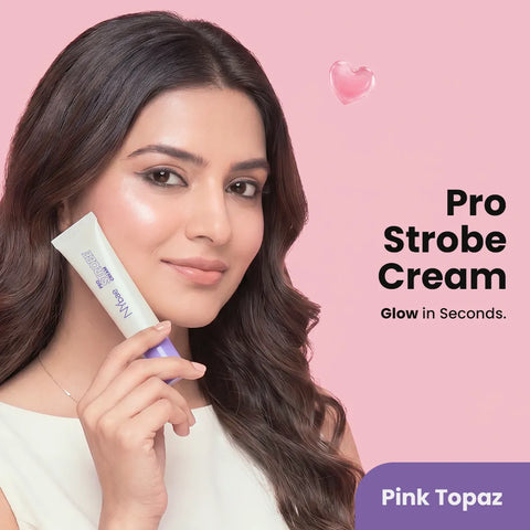 NY Bae PRO Strobe Cream - Pink Topaz (30 gm) | Primer + Highlighter + Moisturizer | Dewy Makeup | Glowing Korean Skin | Value Pack | Best Suited For Normal To Dry Skin