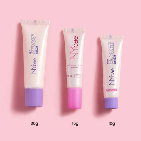 NY Bae PRO Strobe Cream - Pink Topaz (30 gm) | Primer + Highlighter + Moisturizer | Dewy Makeup | Glowing Korean Skin | Value Pack | Best Suited For Normal To Dry Skin