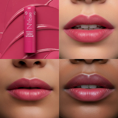 NY Bae Cranberry Tinted Lip Balm with SPF 22 – Rich Berry Pink Tint | Deeply Moisturizing Lip Color with Shea Butter Almond Oil & Vitamin E | Soft Plump & Naturally Rosy Lips