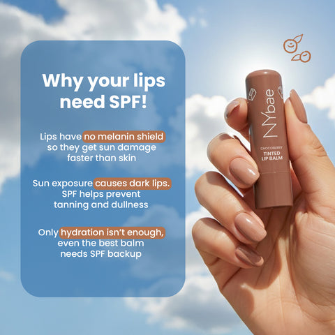 NY Bae Choco Berry Tinted Lip Balm with SPF 22 Choco Brown Tint  4.5 gm