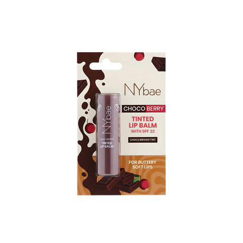 NY Bae Choco Berry Tinted Lip Balm with SPF 22 Choco Brown Tint  4.5 gm