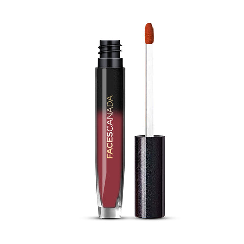 FACES CANADA Comfy Silk Liquid Lipstick - Elegant Maroon 08, 3 ml | Satin Matte HD Finish | Luxe Comfort | Longlasting | No Dryness | Smooth Texture | Mulberry Oil & Shea Butter For Plump Hydrated Lips