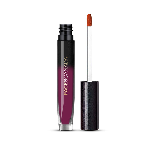 FACES CANADA Comfy Silk Liquid Lipstick - Spontaneous Plum, 3 ml | Satin Matte HD Finish | Luxe Comfort | Longlasting | No Dryness | Smooth Texture | Mulberry Oil & Shea Butter For Plump Hydrated Lips