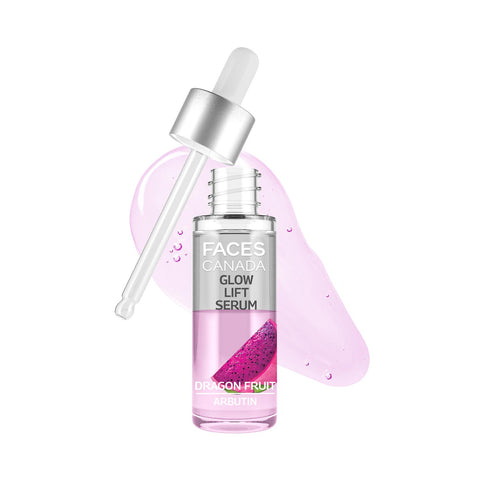 FACES CANADA Glow Lift Serum, 27 ml | Dragon Fruit & Arbutin | Biphasic Face Serum | Restores Glow & Hydrates For Spotless, Radiant & Plump Skin | Helps Reduce Dark Spots & Pigmentation