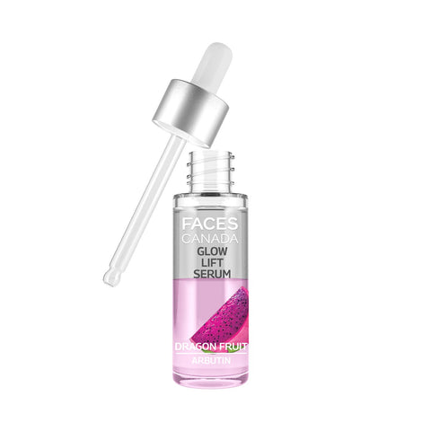 FACES CANADA Glow Lift Serum, 27 ml | Dragon Fruit & Arbutin | Biphasic Face Serum | Restores Glow & Hydrates For Spotless, Radiant & Plump Skin | Helps Reduce Dark Spots & Pigmentation