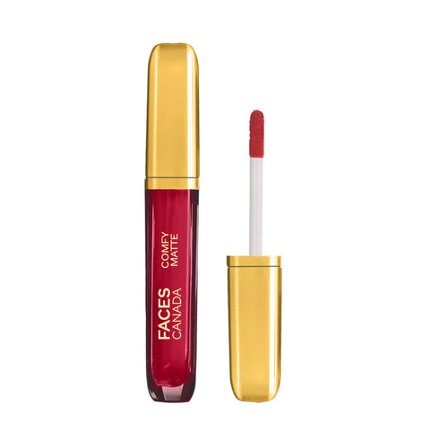 FACES CANADA Comfy Matte Liquid Lipstick - On My Way 01, 3.8 ml | Comfortable 10HR Longstay | Intense Matte Color | Almond Oil & Vitamin E Infused | Super Smooth | No Dryness | No Alcohol