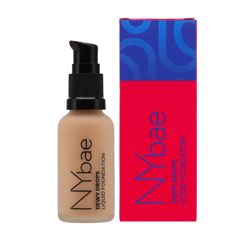NY Bae Dewy Drops Foundation - White Coffee 08 (30 ml) | Very Fair Skin | Cool Undertone | Full Coverage | Long Lasting | Non-Transfer
