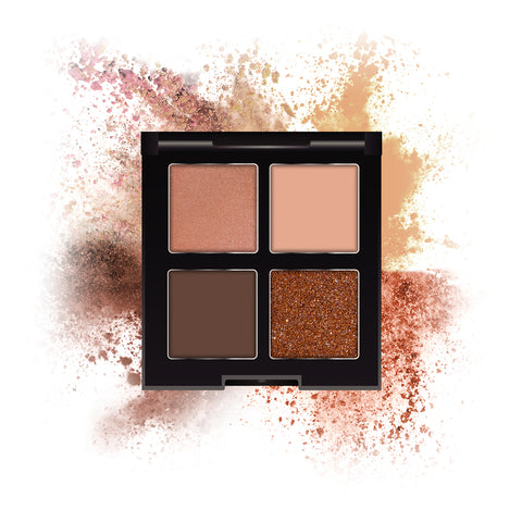 FACES CANADA 4 IN 1 Quad Eyeshadow Palette - So workaholic 02, 4.8 gm | Shimmer & Matte Shades | Satin Matte Finish Eye Shadow Quartet | Intense Pigment | Long Lasting | Vitamin E Enriched | Vegan