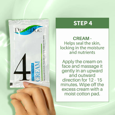 DERMDOC by Purplle Anti Acne Facial Kit with Salicylic Acid (34 gm) | facial for acne, oil control | cleanser, scrub, toner, cream, peel off mask