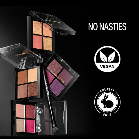 FACES CANADA 4 IN 1 Quad Eyeshadow Palette - Moody Moon 06, 4.8 gm | Shimmer & Matte Shades | Satin Matte Finish Eye Shadow Quartet | Intense Pigment | Long Lasting | Vitamin E Enriched | Vegan