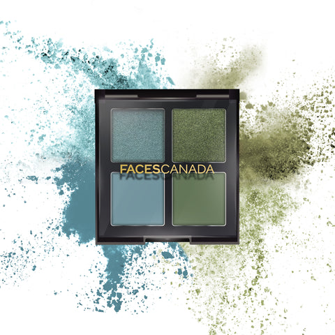 FACES CANADA 4 IN 1 Quad Eyeshadow Palette - Make'em Envy 05, 4.8 gm | Shimmer & Matte Shades | Satin Matte Finish Eye Shadow Quartet | Intense Pigment | Long Lasting | Vitamin E Enriched | Vegan