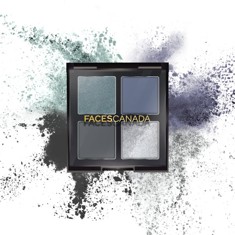 FACES CANADA 4 IN 1 Quad Eyeshadow Palette - Moody Moon 06, 4.8 gm | Shimmer & Matte Shades | Satin Matte Finish Eye Shadow Quartet | Intense Pigment | Long Lasting | Vitamin E Enriched | Vegan
