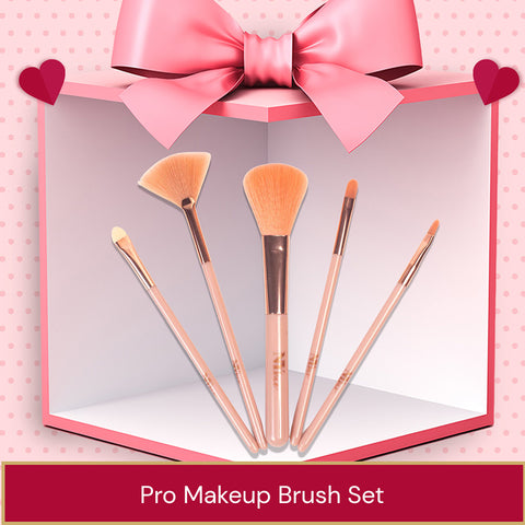 NY Bae Pro Makeup Brush Set | Blending Brush | Flat Brush | Powder Brush | Blush Brush | Highlighter Brush | Fan Brush | Lip Brush | Soft Bristles ,Pack of 5