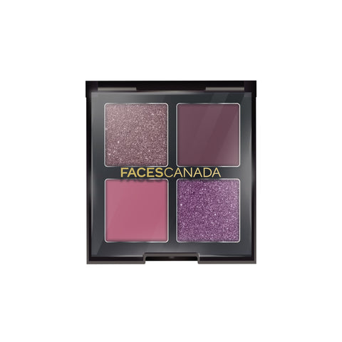 FACES CANADA 4 IN 1 Quad Eyeshadow Palette - Wicked Fantasy 03, 4.8 gm | Shimmer & Matte Shades | Satin Matte Finish Eye Shadow Quartet | Intense Pigment | Long Lasting | Vitamin E Enriched | Vegan