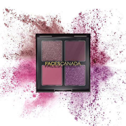 FACES CANADA 4 IN 1 Quad Eyeshadow Palette - Wicked Fantasy 03, 4.8 gm | Shimmer & Matte Shades | Satin Matte Finish Eye Shadow Quartet | Intense Pigment | Long Lasting | Vitamin E Enriched | Vegan