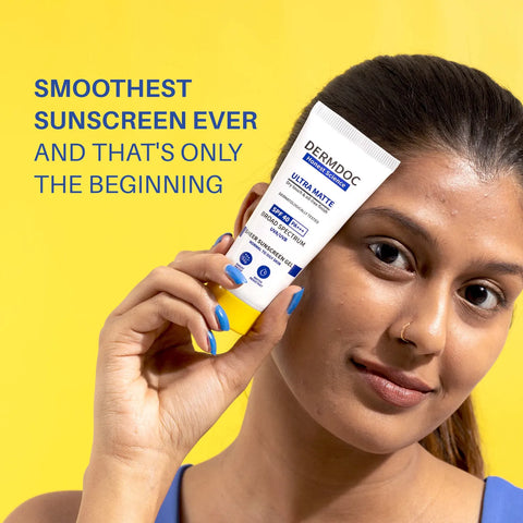 DERMDOC SPF 40 Ultra Matte Sheer Sunscreen Gel (45 gm) | Waterproof & Sweat Resistant | Matte Finish | Oily Skin | Non-Comedogenic