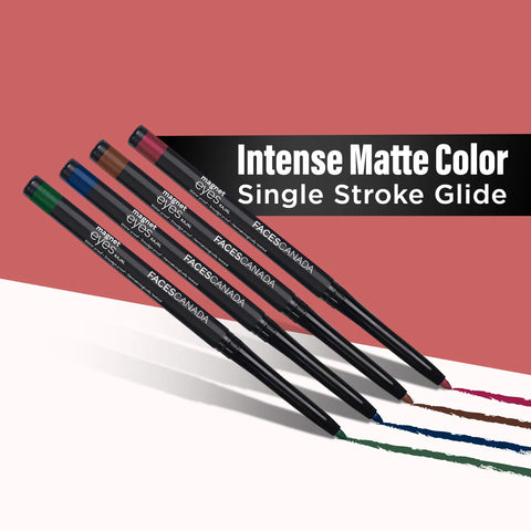 FACES CANADA Magneteyes Color Kajal - Blue Motivation, 0.30 gm | Highly Pigmented Kohl | 12HR Long Stay | Single Stroke Glide | Waterproof & Smudgeproof | Almond Oil Enriched