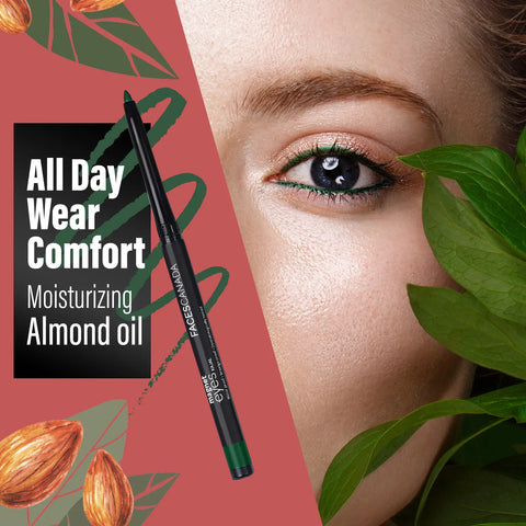 FACES CANADA Magneteyes Color Kajal - Brown Comfort, 0.30 gm | Highly Pigmented Kohl | 12HR Long Stay | Single Stroke Glide | Waterproof & Smudgeproof | Almond Oil Enriched