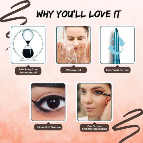 FACES CANADA Ultime Pro Twist Eye Kajal Liner - Brown, 0.35 gm | High Impact Intense Color In 1 Stroke | 24HR Long Stay | Matte Finish | Soft Texture | Waterproof & Smudgeproof | Made With Carnauba Wax